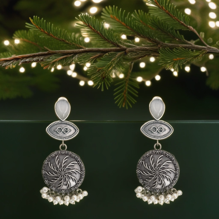 Charm Pearl Drop Earrings - Image 3