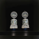 Peacock Motif Enamel Jhumka Earrings