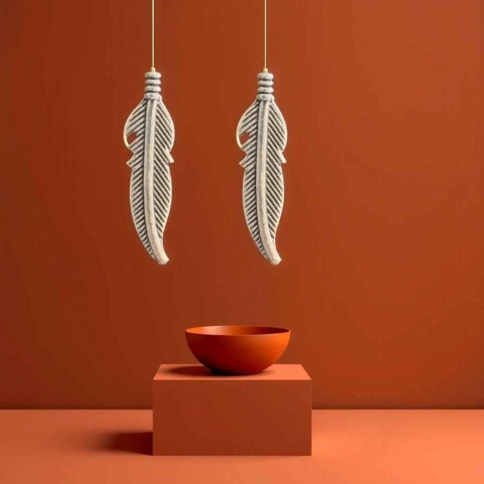 Ethereal Feather Drop Earrings - Image 1