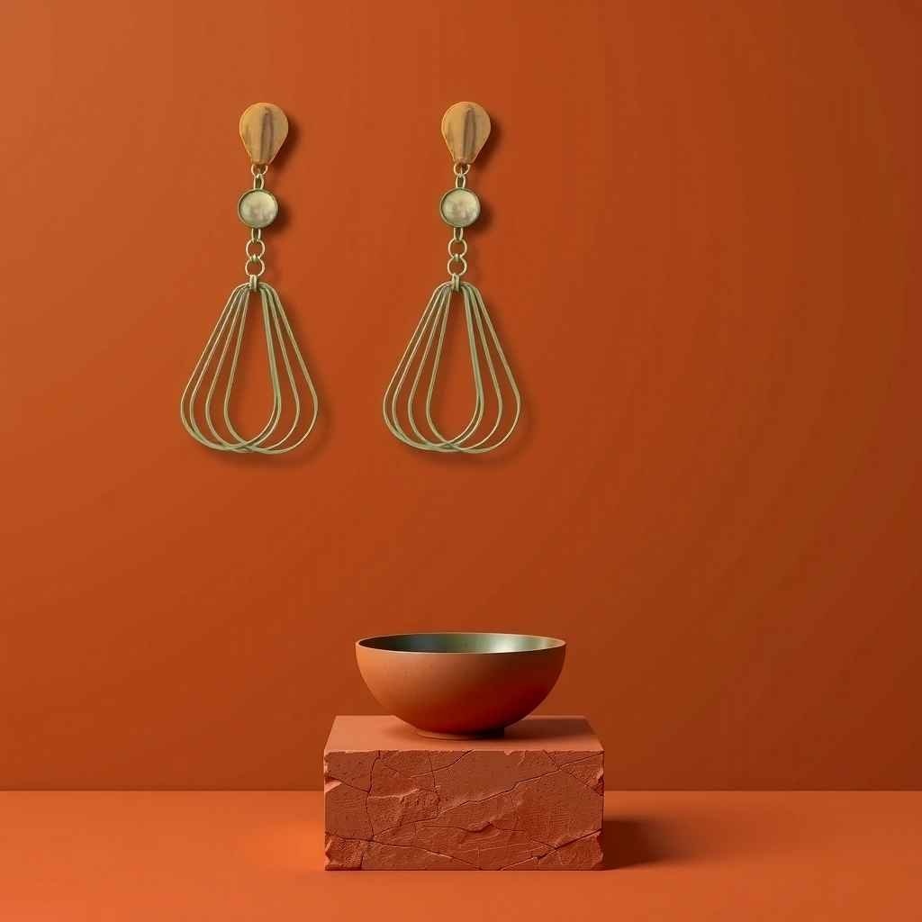 Golden Aura Geometric Drop Earrings Golden Aura Geometric Drop Earrings - Image 1