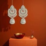 Regal Ivory Chandbali Jhumka Earrings
