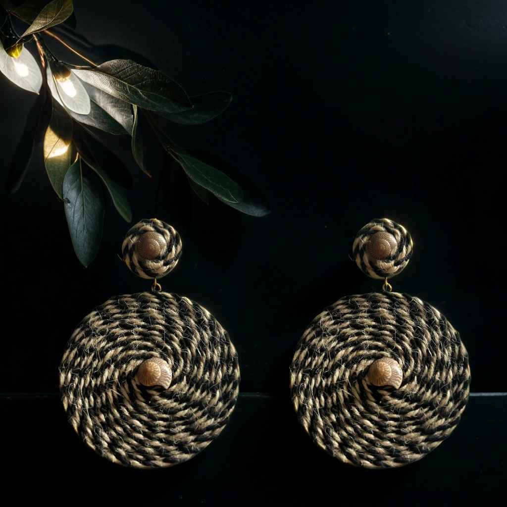 Rustic Spiral Woven Earrings Rustic Spiral Woven Earrings - Image 1