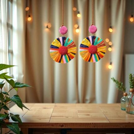 Boho Fiesta Rainbow Earrings - (Pink)