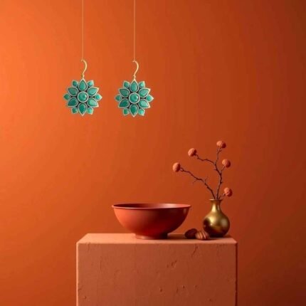 Emerald Lotus Drop Earrings