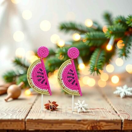 Juicy Watermelon Beaded Earrings