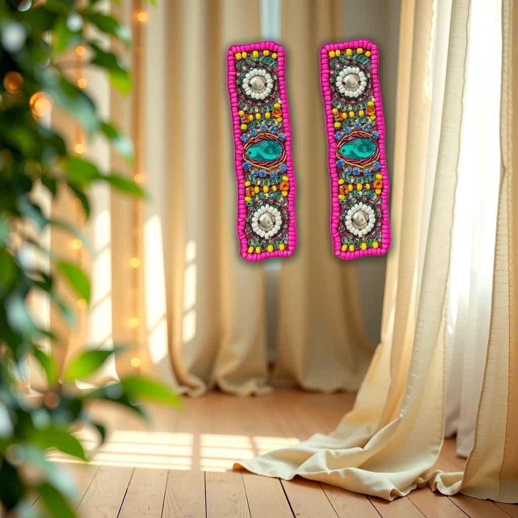 Tribal Luxe Beaded Bar Earrings Tribal Luxe Beaded Bar Earrings - Image 1